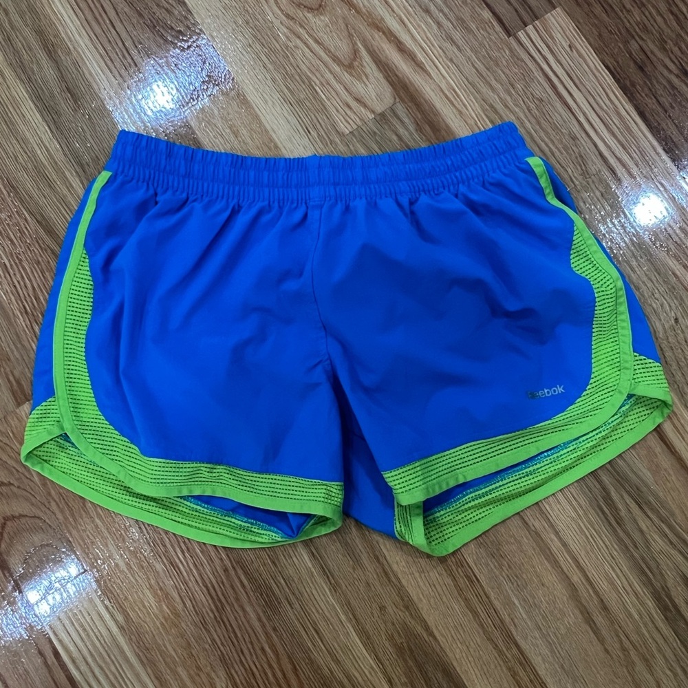 Reebok Bright Blue and Lime Green Shorts